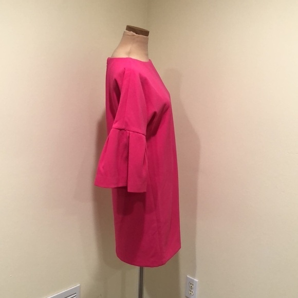 NWT Badgley Mischka Dress Size 0 Magenta Pink Bell Sleeve Mini - Picture 4 of 13